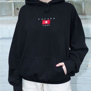 Brandy Melville Black Suisse 1984 Hoodie